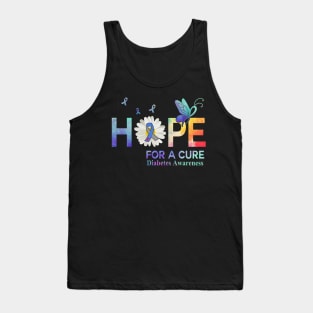 Hope For A Cure  Butterfly Flower diabetes Tank Top